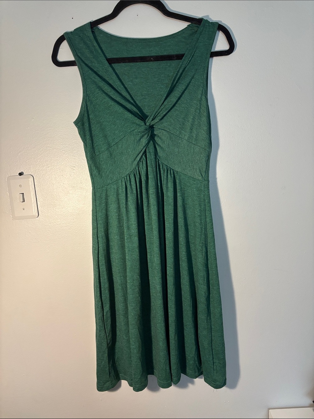 Sleeveless Twist-Front Green Dress